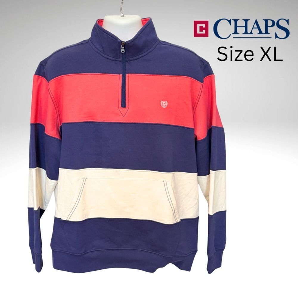 Chaps Color Block Pullover Sweatshirt Men’s XL